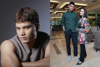 March Syamie bersama Cik Puan Sarimah yang memegang watak sebagai ibunya dalam "Bila Cinta Menjadi Dosa".