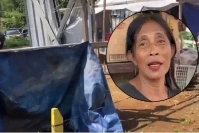 Wanita berkenaan tinggal di pondok daif selepas menjual rumahnya bagi melangsaikan hutang dan membantu membiayai kos perkahwinan anaknya. Foto Agensi
