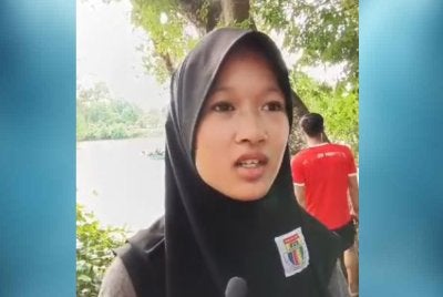 Nurul Ain Fatihah Mohd Zamri, 12, salah seorang mangsa yang terselamat dalam tragedi di Sungai Jeram Pasar, Kampung Jeram Hulu. mand