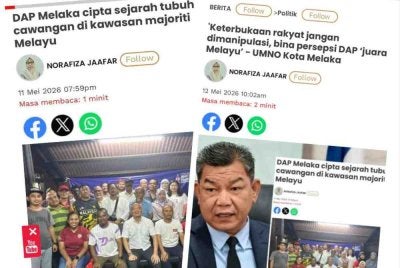 DAP Melaka meluahkan rasa kecewa apabila penubuhan cawangan parti itu di kawasan majoriti Melayu di Kampung Padang Temu menerima reaksi negatif dalam kalangan pemimpin UMNO Kota Melaka.