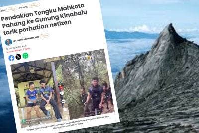Laporan Sinar Harian mengenai pendakian Tengku Mahkota Pahang di Gunung Kinabalu. 