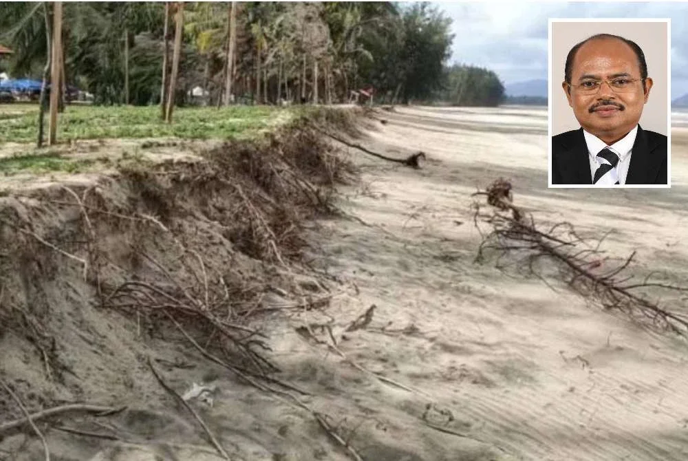 Cherating, Teluk Chempedak antara 10 pantai diancam hakisan teruk di Pahang (Gambar fail Awani). Gambar kecil: Razali