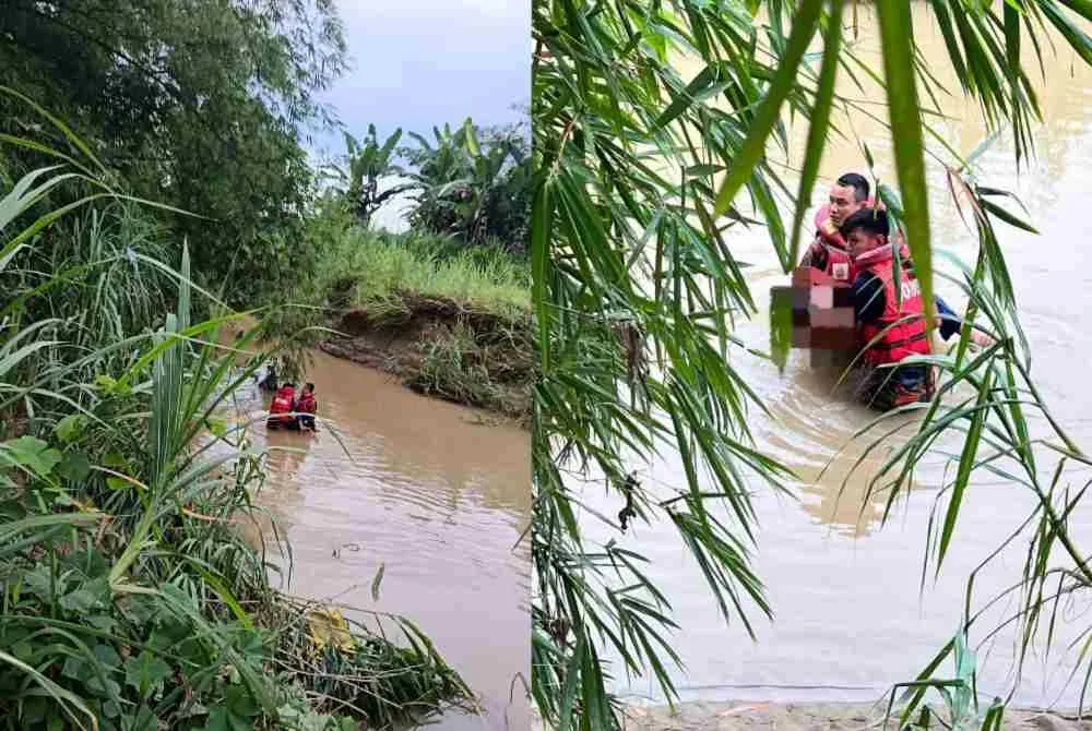 Seorang kanak-kanak tidak sedarkan diri manakala abangnya selamat selepas dipercayai nyaris lemas ketika mandi di sungai dalam kejadian di Kampung Dombung, Jalan Rampaian, Manggatal, pada Rabu. Foto JBPM Sabah