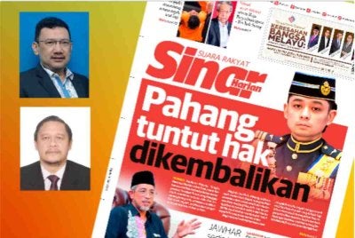 Laporan Sinar Harian pada 5 Mei lalu. Gambar kecil: Wan Ahmad Fauzi dan Muhammad Afifi.