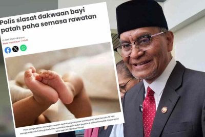 Dr Dzulkefly dan laporan Sinar Harian mengenai kes seorang bayi lelaki berusia 13 hari mengalami patah tulang paha ketika menerima rawatan akibat jaundis di sebuah hospital.