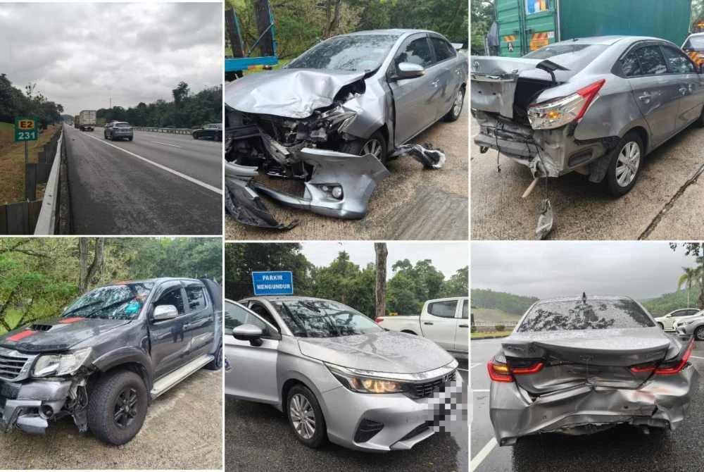 Kemalangan terbabit bagaimanapun tidak melibatkan sebarang kecederaan serius dan hanya menyebabkan kerosakan pada kenderaan - Foto: PDRM