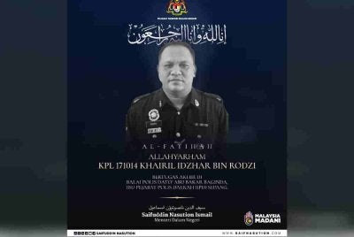 Koperal Khairil Idzhar dilaporkan meninggal dunia semasa menjalani latihan kawad tambahan di IPD Sepang Rabu lalu. Foto: Facebook Saifuddin Nasution 