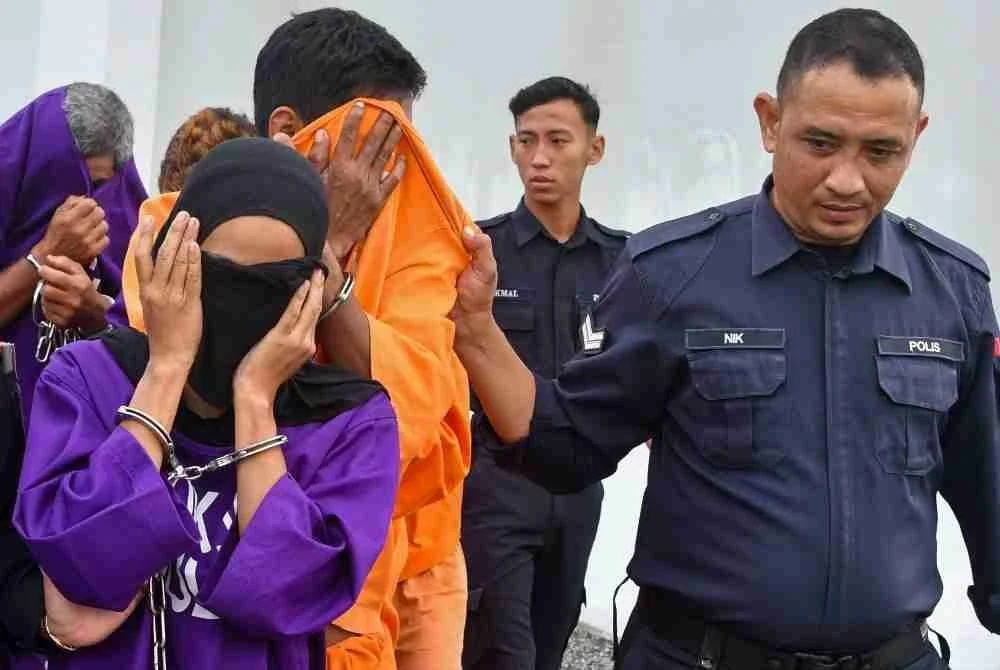 Sepasang suami isteri direman bermula hari ini bagi membantu siasatan kes bunuh seorang lelaki Orang Kurang Upaya (OKU) di Ladang Merdeka Cherbu, Padang Lati, Bachok, April lepas. Foto Bernama.