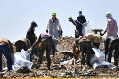 Gambar fail lokasi nahas Boeing 737 MAX milik Ethiopian Airlines di Kampung Quntushele, rantau Oromia. 