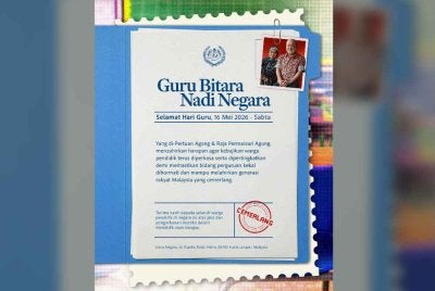 Sultan Ibrahim dan Raja Zarith Sofiah menzahirkan ucapan selamat Hari Guru kepada seluruh warga pendidik di negara ini atas jasa dan pengorbanan mereka dalam mendidik anak bangsa. Foto Facebook Sultan Ibrahim Sultan Iskandar