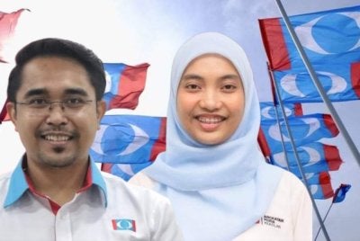 Omar Mokhtar (kiri) dan Wan Nur Aishah