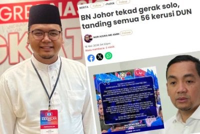 Faezuddin berkata, AMK Johor akan melawan bersungguh-sungguh BN dalam PRN Johor selepas BN umum bertanding solo.

