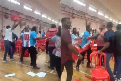 Tangkap layar video tular memaparkan kekecohan selepas AGM PKR Kuala Selangor pada Sabtu. Foto pengguna media sosial