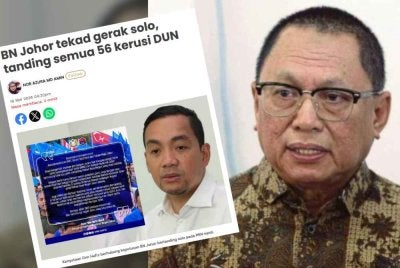 Mohd Puad dan kenyataan Sinar Harian mengenai pendirian BN Johor bertanding solo pada pilihan raya akan datang.