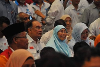 Anwar Ibrahim ketika hadir pada Konvensyen PH 2026 di Pusat Konvensyen Antarabangsa Persada, Johor.