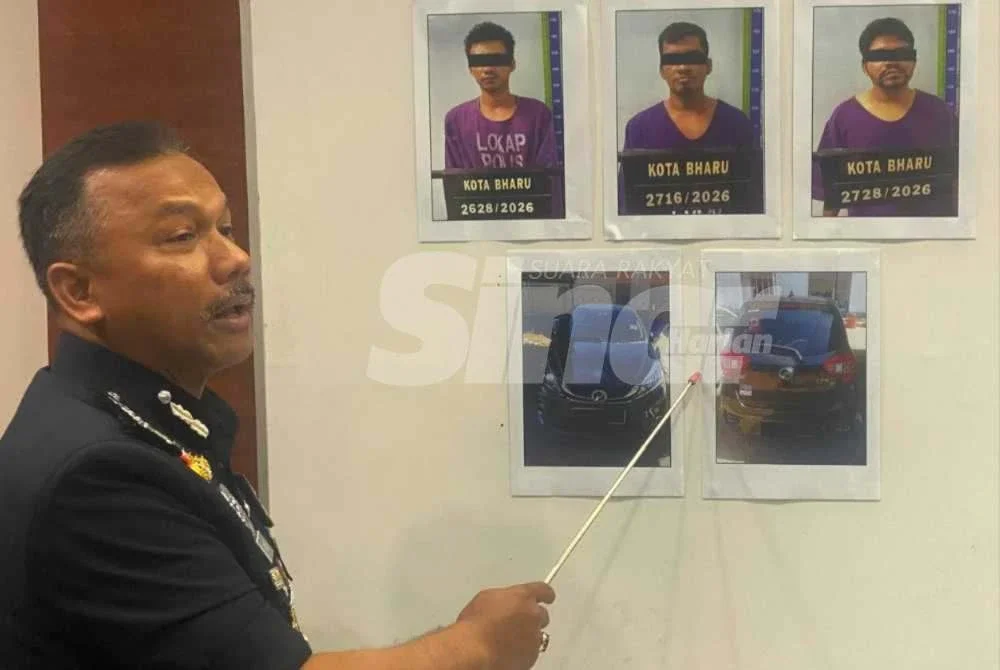 Mohd Yusoff menunjukkan tiga lelaki dicekup di sebuah rumah di Jalan Perol di Kota Bharu pada 10 Mei lalu dan berjaya menumpaskan sindiket pecah rumah siang hari di sekitar bandar di sini. Foto:SINAR HARIAN/HAZELEN LIANA KAMARUDIN