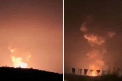 Tangkap layar video yang menunjukkan letupan besar berhampiran Beit Shemesh pada 17 Mei 2026. Foto: Agensi