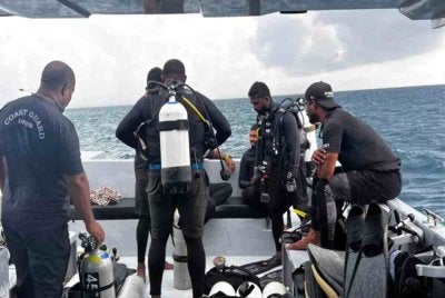 Mayat empat lagi pelancong Itali yang hilang ketika menyelam di sebuah gua bawah laut di Maldives akhirnya ditemukan pada Isnin. Foto AP