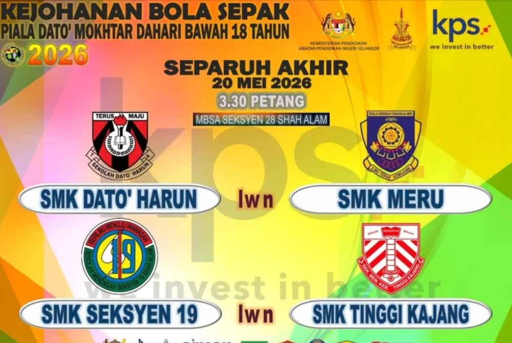 Jadual perlawanan Rabu ini.