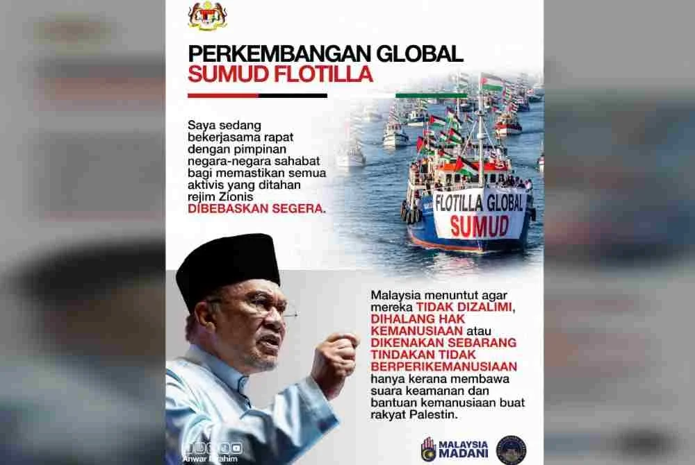 Anwar berkata, Malaysia mendesak agar kesemua aktivis yang terlibat tidak diberikan layanan buruk serta dizalimi. Foto Favebook Anwar Ibrahim