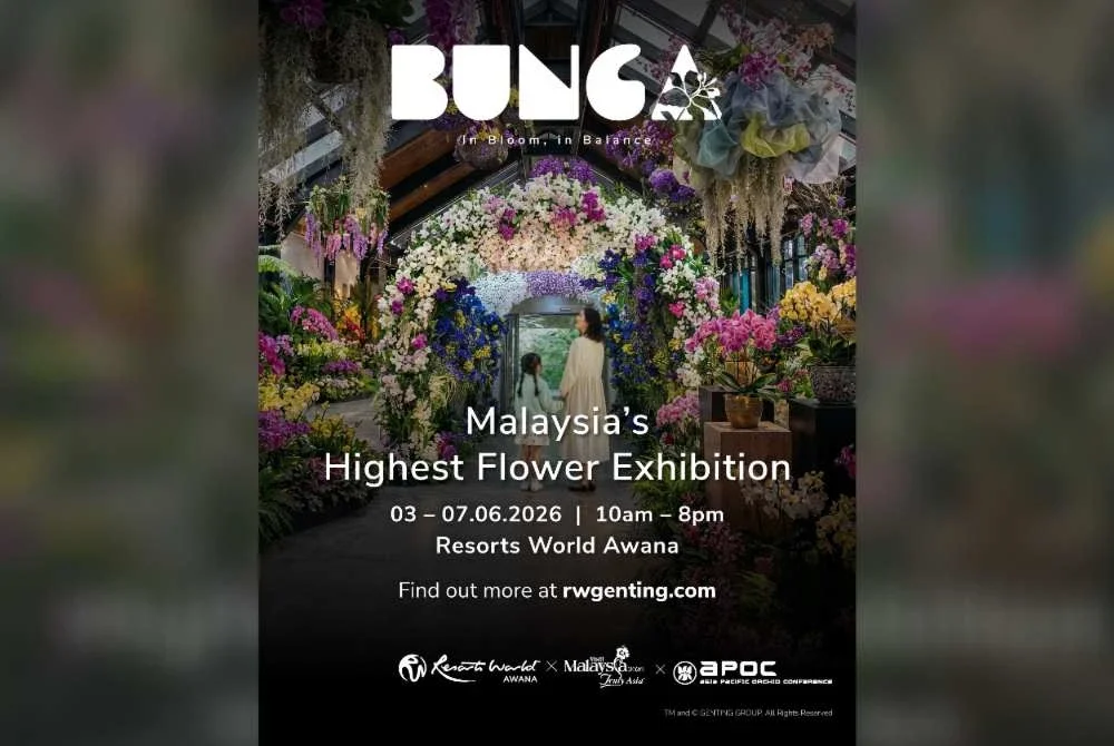 BUNGA 2026, pameran bunga tertinggi di Malaysia serta festival orkid dan florikultur antarabangsa, akan berlangsung dari 3 hingga 7 Jun 2026 di Awana Village, T2 Exhibition Hall.
