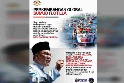 Anwar berkata, Malaysia mendesak agar kesemua aktivis yang terlibat tidak diberikan layanan buruk serta dizalimi. Foto Favebook Anwar Ibrahim 