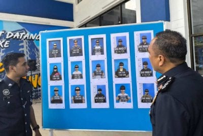 Antara suspek yang dipercayai terlibat dalam melakukan aksi berbahaya awal pagi Isnin.