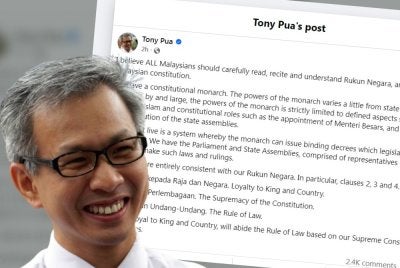 Hantaran Tony Pua di Facebook pada Selasa.