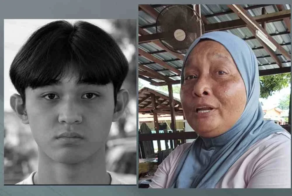 Norharizan Hassan (kanan) saksi kejadian kemalangan ngeri yang meragut nyawa seorang remaja yang putus kepala di Jalan Losong Feri, di sini pada Selasa.