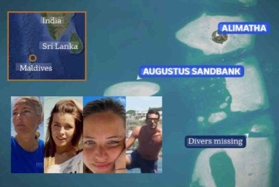 Pihak berkuasa Maldives sedang menyiasat beberapa kemungkinan yang menjadi punca kematian lima penyelam Itali dalam tragedi selaman gua laut. Gambar kecil: Dari kiri, Monica Montefalcone, Muriel Oddenino, Giorgia Sommacal dan Federico Gualtieri. 