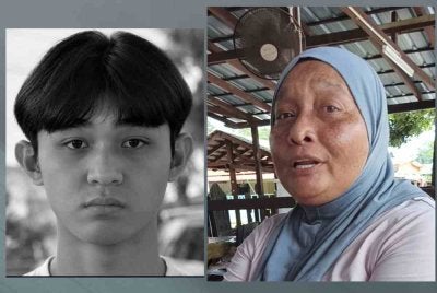 Norharizan Hassan (kanan) saksi kejadian kemalangan ngeri yang meragut nyawa seorang remaja yang putus kepala di Jalan Losong Feri, di sini pada Selasa.