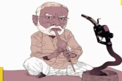 Modi digambarkan sebagai pawang ular yang disifatkan menghina India.-Agensi