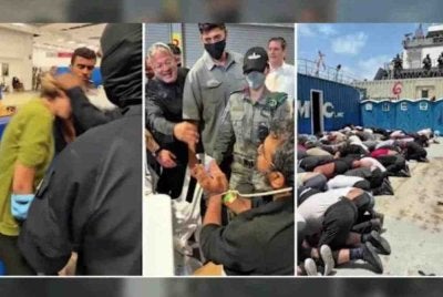 Layanan kejam terhadap aktivis Global Sumud Flotilla yang mendapat kecaman antarabangsa. Foto Agensi 