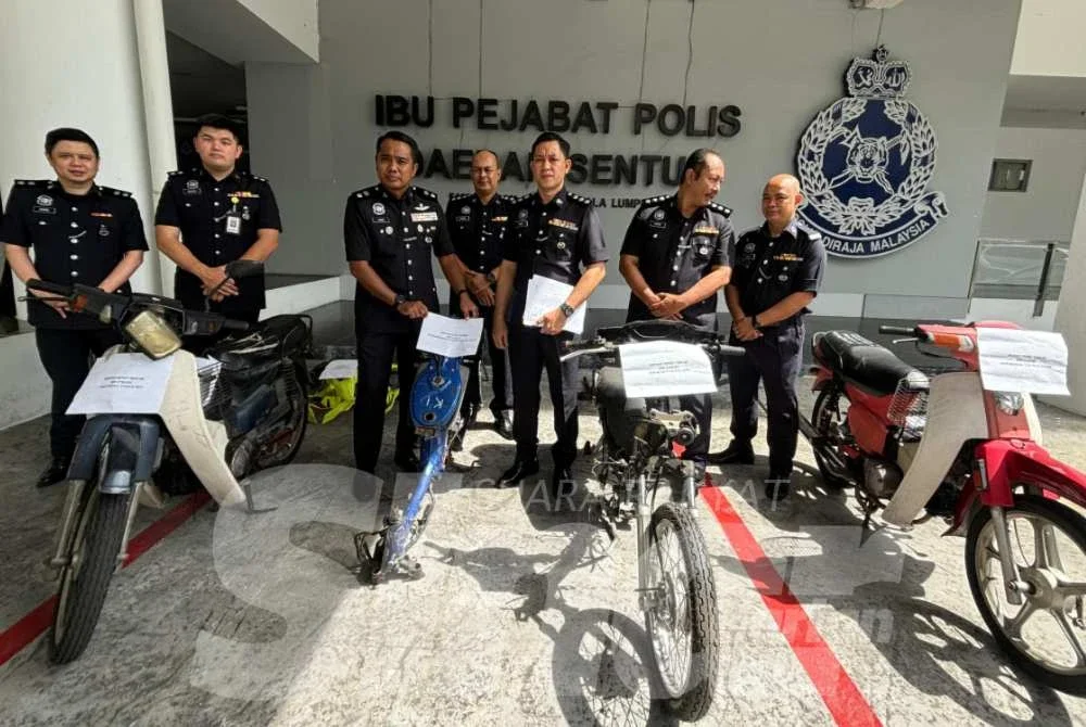 Polis berjaya menyelesaikan lapan kes curi motosikal di sekitar Sentul selepas menahan enam ahli Geng Hadi.
