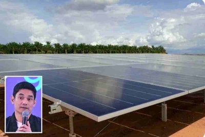 Pembinaan fasiliti solar berskala besar berkapasiti 150MWp di bawah NETR sedang giat dijalankan. Gambar kecil: Shah 