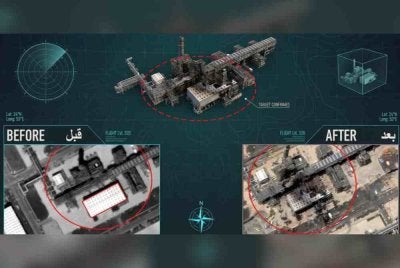 Imej satelit mendedahkan kesan serangan Iran ke atas aset ekonomi milik AS di loji penapisan Habshan di Emiriah Arab Bersatu (UAE). Foto Agensi