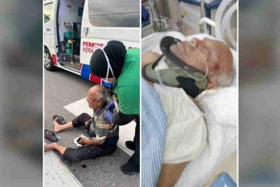 Keadaan bapanya semasa kemalangan dan ketika menerima rawatan di hospital.