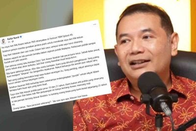Rafizi dan hantaran di Facebook pada Sabtu.