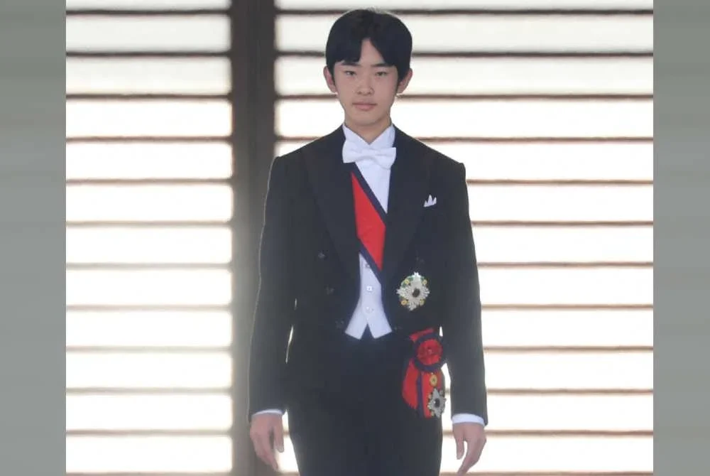 Putera Hisahito ketika menghadiri upacara kedewasaannya di Istana Diraja di Tokyo pada 6 September 2025.