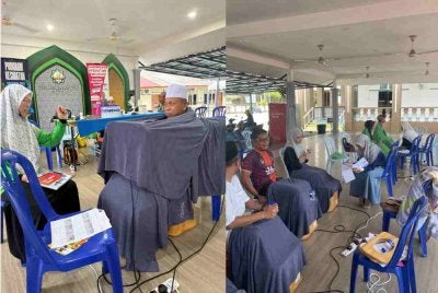Antara jemaah yang menyertai program saringan kesihatan secara percuma anjuran ZarrazWorld bersama Zetta Wellness di Masjid Tengku Ahmad Jerantut