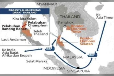 Peta menunjukkan cadangan laluan projek mega tersebut.