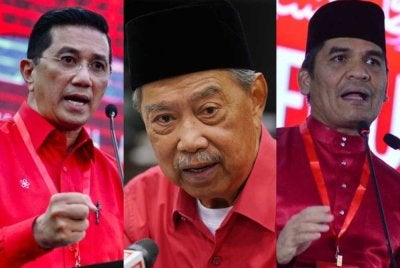 (Dari kiri) Azmin, Muhyiddin, dan Radzi dilihat jadi sandaran utama Bersatu.