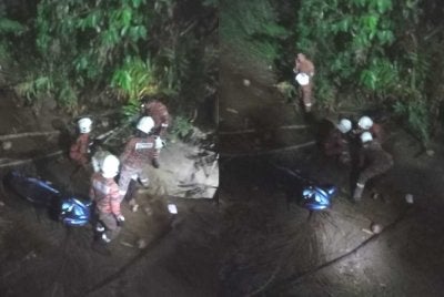 Seorang lelaki maut selepas motosikal Yamaha Y15 ditungganginya terbabas sebelum terjatuh ke dalam parit sedalam kira-kira dua meter di Jalan Tawang, Kampung Tawang, Bachok pada Isnin. Foto JBPM