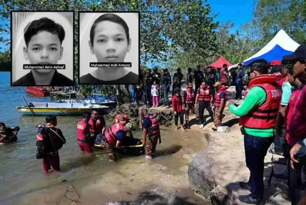 Dua beradik lemas selepas dibawa arus ketika mandi bersama dua lagi rakan mereka di Sungai Beril.