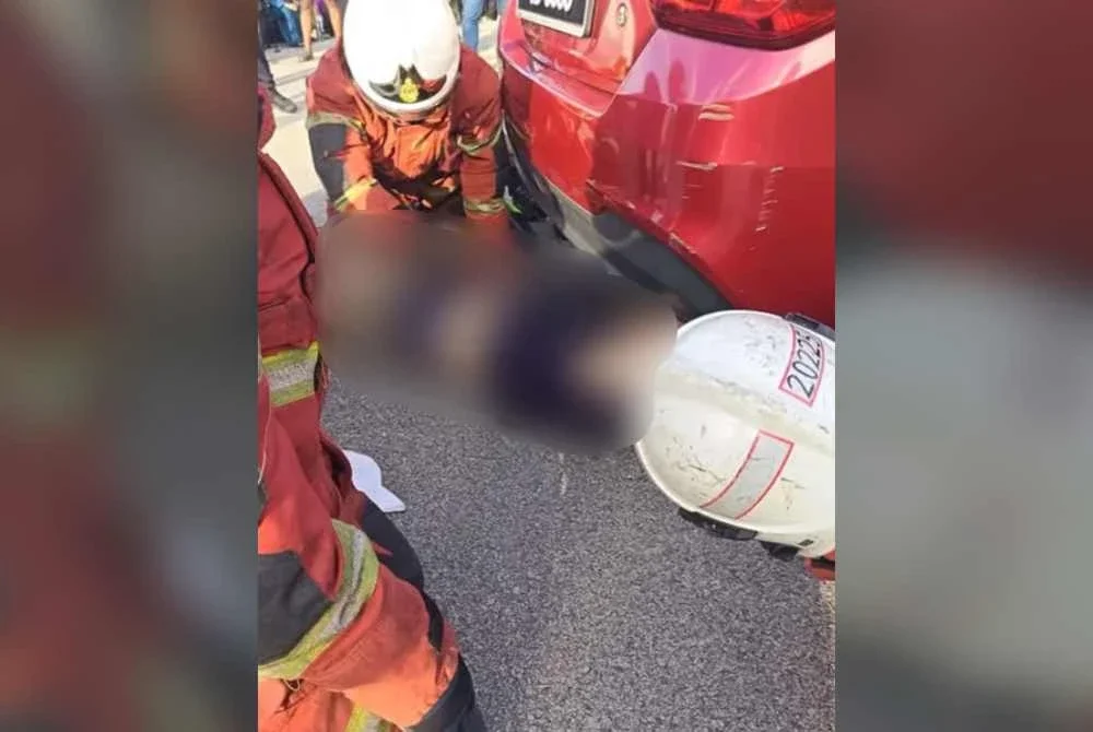 Mangsa disahkan meninggal dunia di lokasi kejadian akibat kecederaan parah di kepala. Foto JBPM Selangor