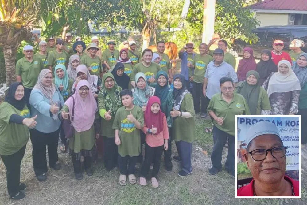 Sebahagian penduduk bergambar sebelum pelaksanaan ibadah korban di sini pada Khamis. Gambar kecil: Mohd Radzi