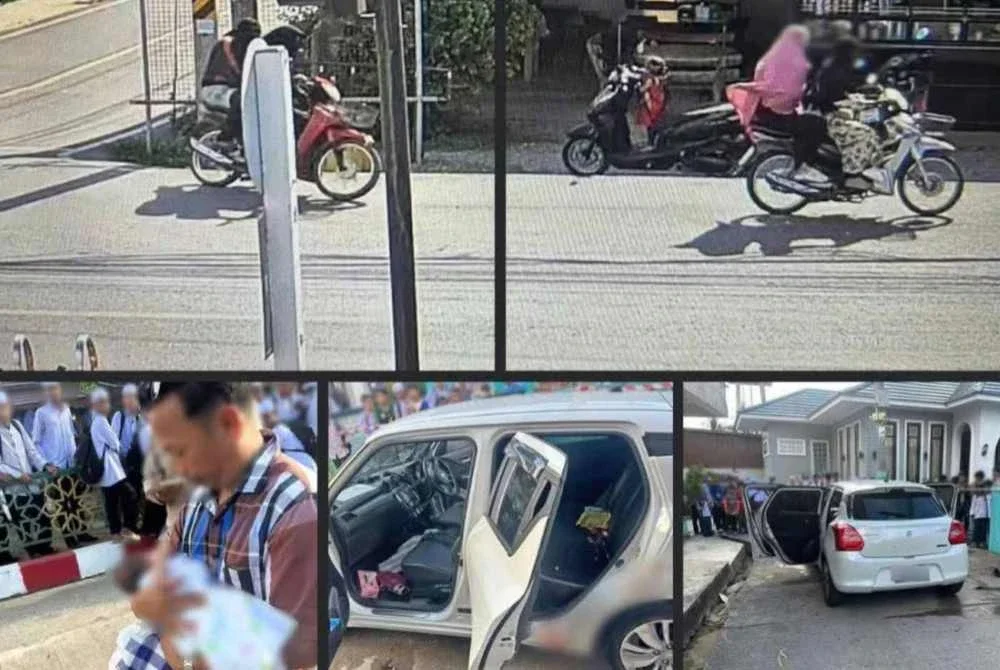 Tangkap layar gambar-gambar di media sosial berhubung insiden tembakan di Thailand. 