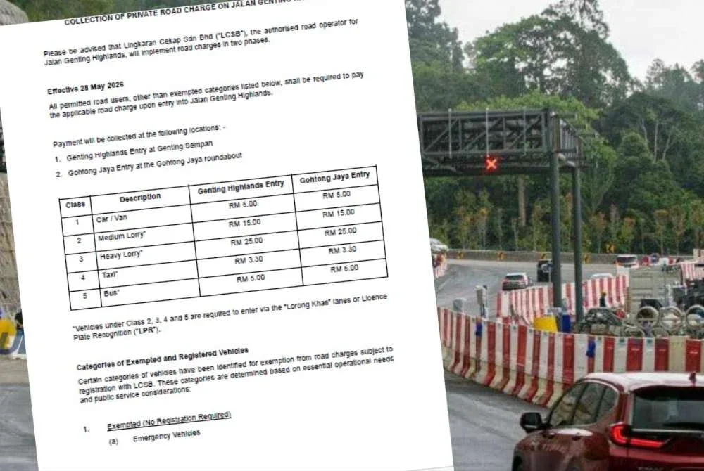 Kenyataan media LCSB yang mengumumkan kadar tol bermula hari ini. 