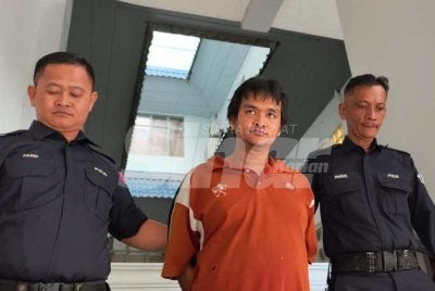 Tertuduh mengaku bersalah terhadap pertuduhan sengaja menyebabkan kecederaan terhadap isterinya yang berusia 41 tahun. Foto Sinar Harian