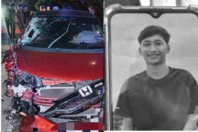 Seorang remaja lelaki maut dalam keadaan tragis dengan lengan kanan terputus selepas motosikal ditunggangnya bertambung dengan sebuah kereta.